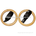 Wooden gym ring with strap